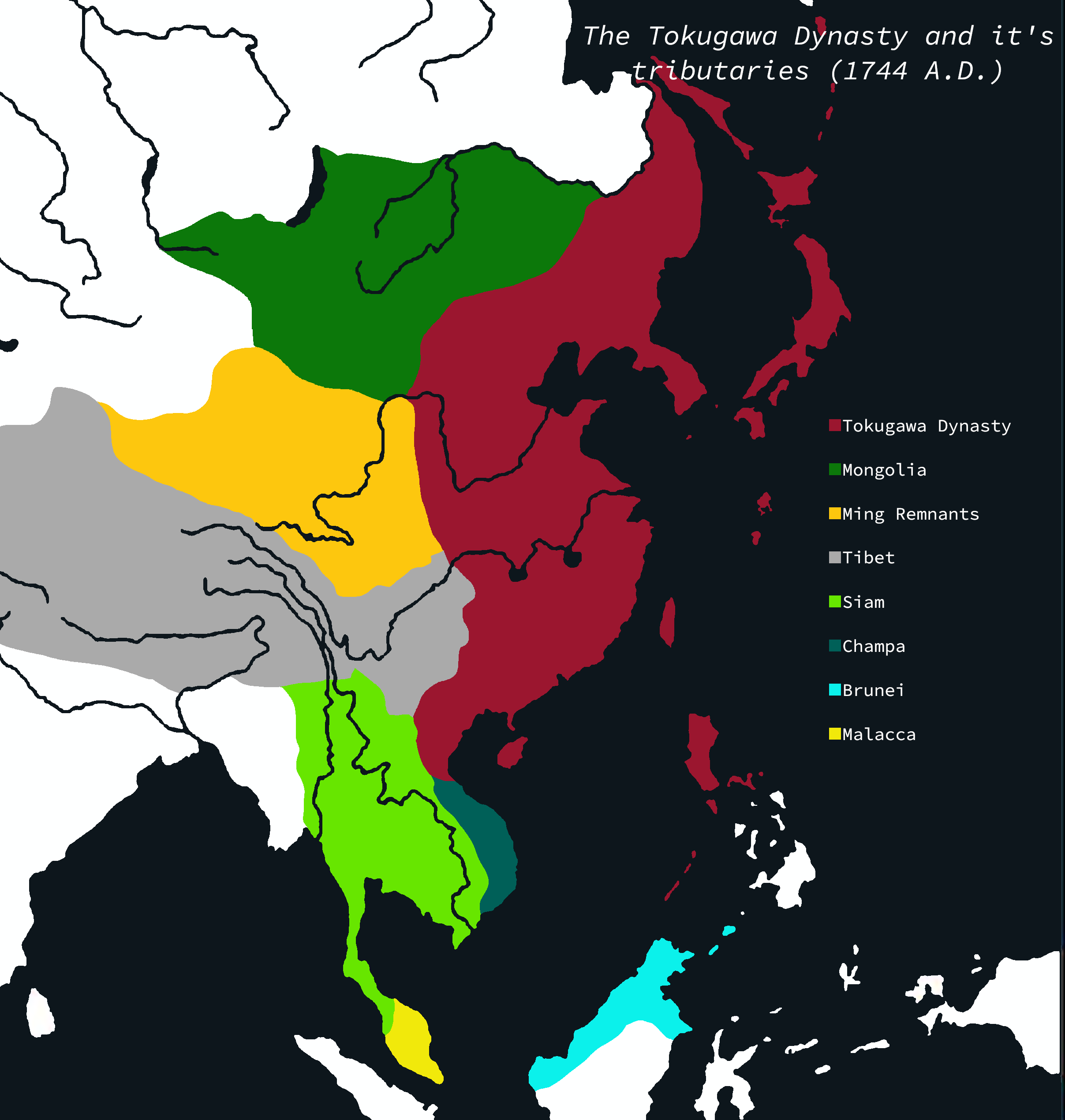 The Tokugawa Dynasty and it’s tributaries (1744 A.D.)!